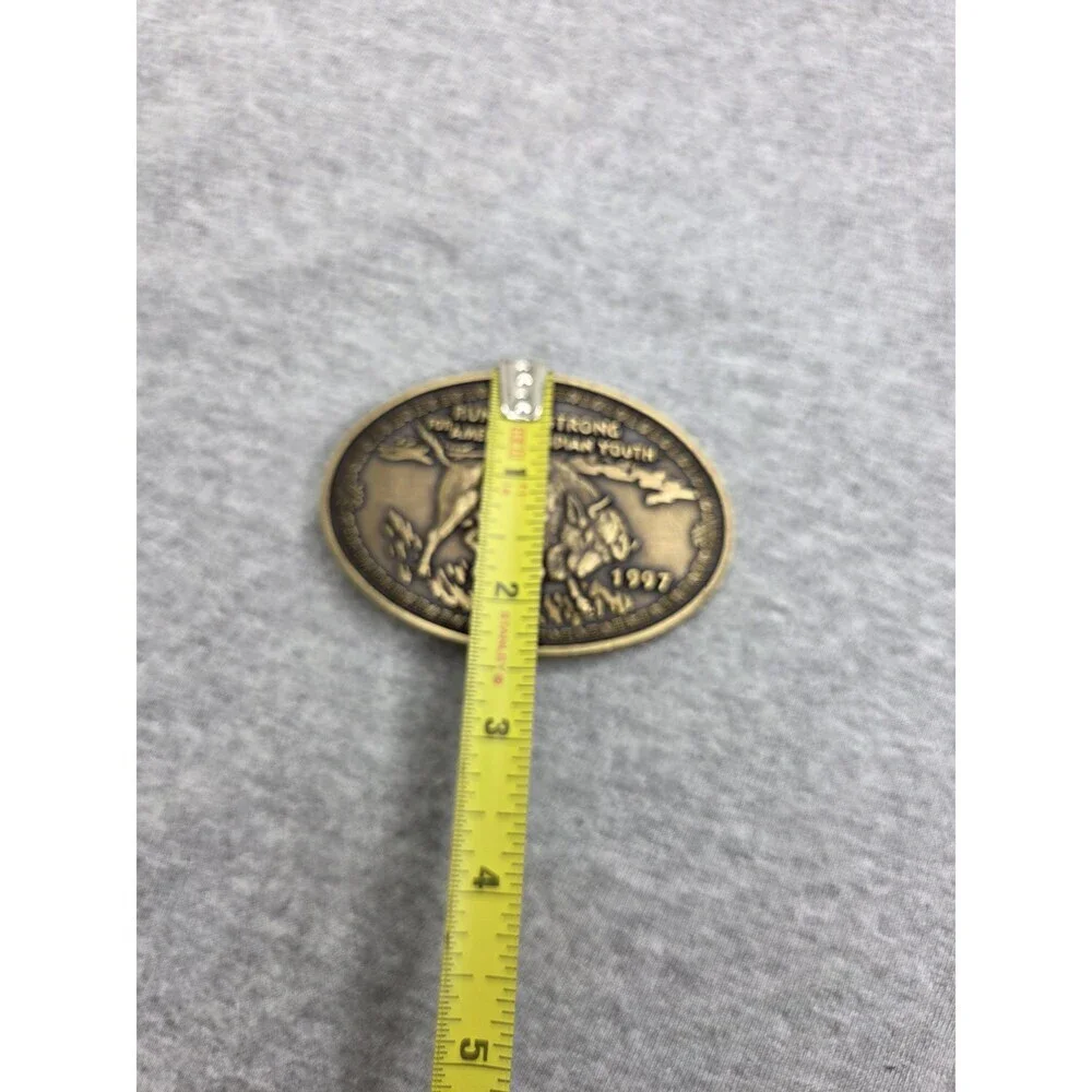 1997 Running Strong for American Indian Youth Brass Belt Buckle